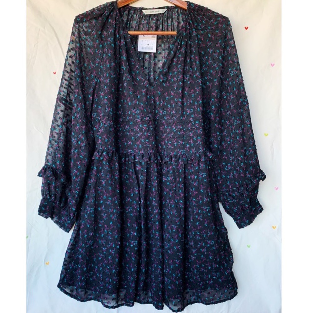 FINAL HRS: ZARA Babydoll Ruffle Floral Mini Dress